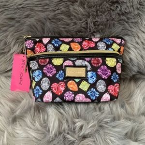 Betsey Johnson Diamond Print makeup Bag